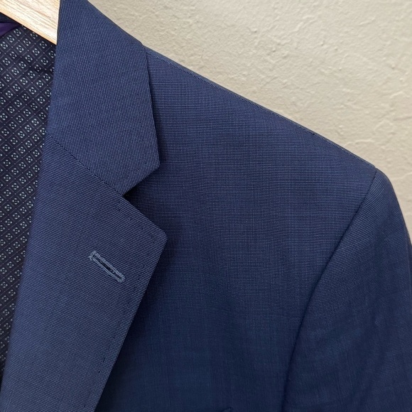 TED BAKER Endurance Jay Modern Fit Wool Blazer Blue 2 Button Size 40 Short - Picture 5 of 15